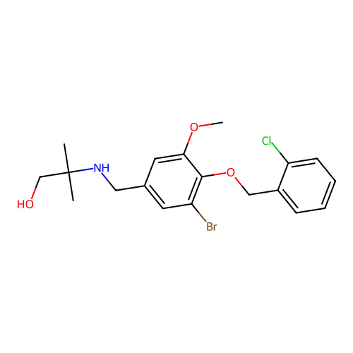 2-[[[3-Bromo-4-[(2-chlorophenyl)methoxy]-5-methoxyphenyl]methyl]amino]-2-methyl-1-propanol structure