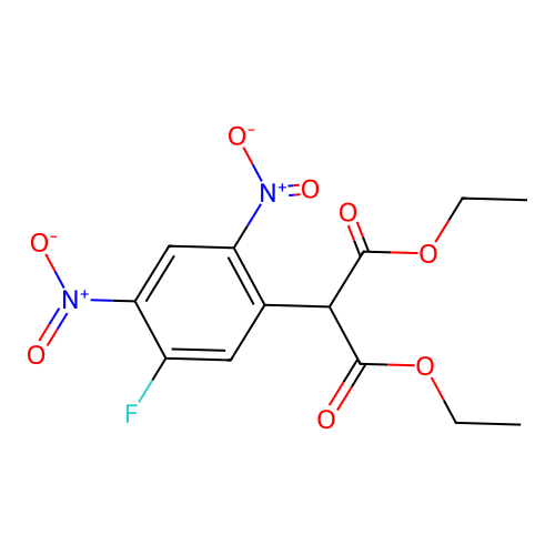 Propanedioic acid, 2-(5-fluoro-2,4-dinitrophenyl)-, 1,3-diethyl ester structure