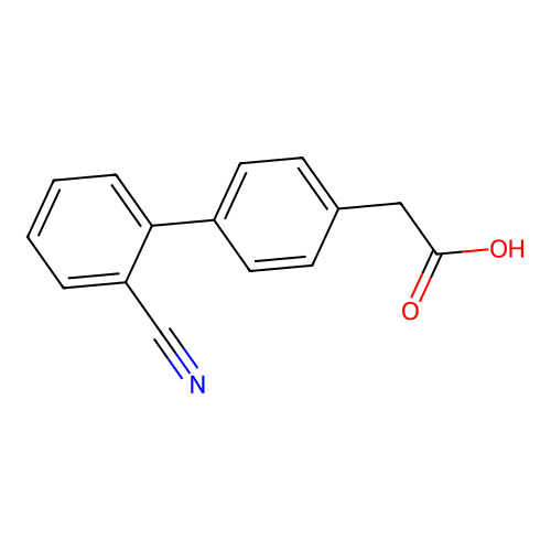 (2'-Cyano[1,1'-biphenyl]-4-yl)acetic acid structure