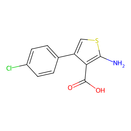 2-amino-4-(4-chlorophenyl)thiophene-3-carboxylic Acid structure