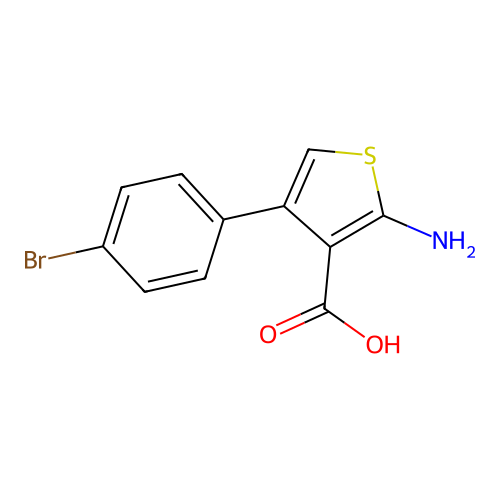 2-amino-4-(4-bromophenyl)thiophene-3-carboxylic Acid structure