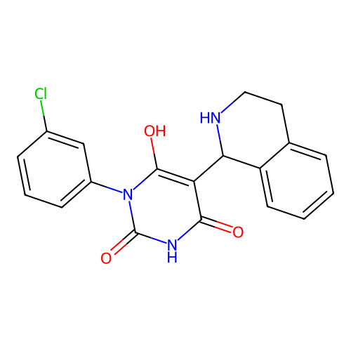 1-(3-chlorophenyl)-6-hydroxy-5-(1,2,3,4-tetrahydroisoquinolin-1-yl)pyrimidine-2,4-dione structure