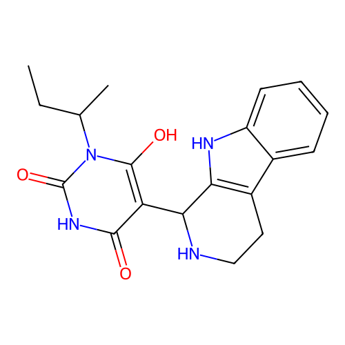 1-(sec-butyl)-6-hydroxy-5-(2,3,4,9-tetrahydro-1H-pyrido[3,4-b]indol-1-yl)pyrimidine-2,4(1H,3H)-dione structure
