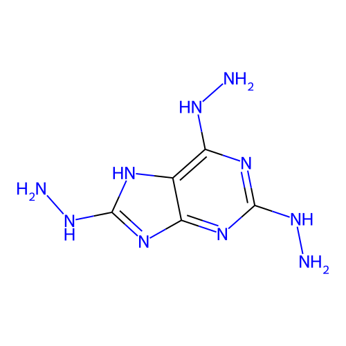 (2,6-dihydrazinyl-7H-purin-8-yl)hydrazine structure