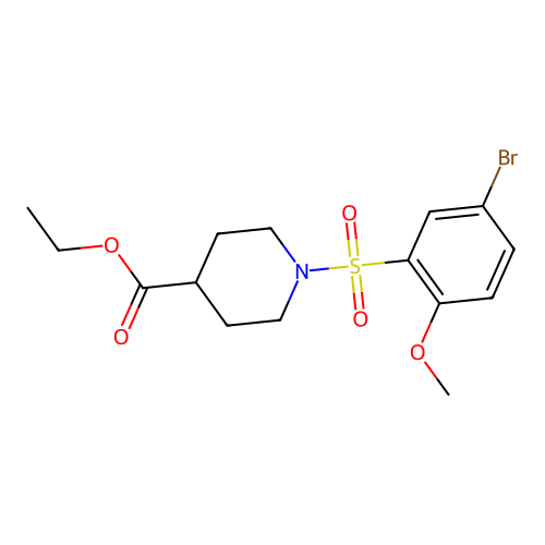 Ethyl 1-(5-bromo-2-methoxyphenyl)sulfonylpiperidine-4-carboxylate structure