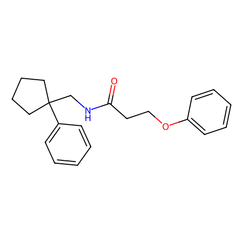 3-phenoxy-N-[(1-phenylcyclopentyl)methyl]propanamide structure