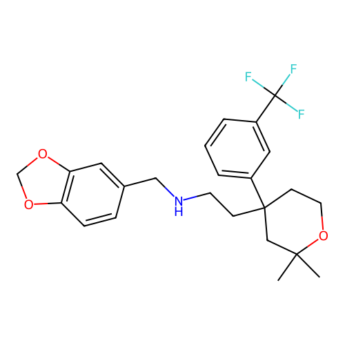 [(2H-1,3-BENZODIOXOL-5-YL)METHYL](2-{2,2-DIMETHYL-4-[3-(TRIFLUOROMETHYL)PHENYL]OXAN-4-YL}ETHYL)AMINE structure