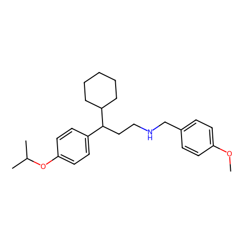 3-cyclohexyl-N-(4-methoxybenzyl)-3-[4-(propan-2-yloxy)phenyl]propan-1-amine structure