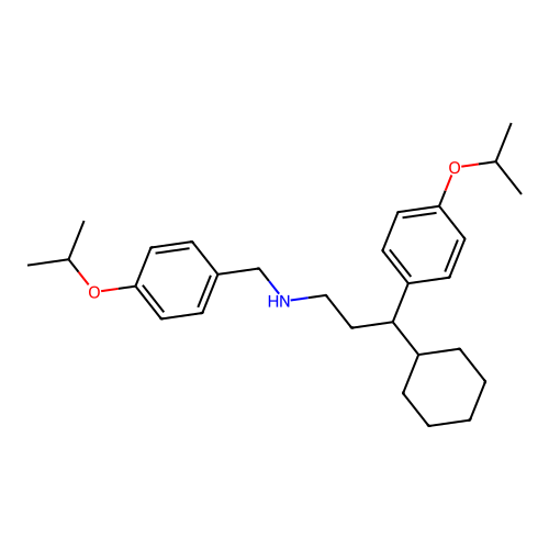 3-cyclohexyl-3-(4-propan-2-yloxyphenyl)-N-[(4-propan-2-yloxyphenyl)methyl]propan-1-amine structure