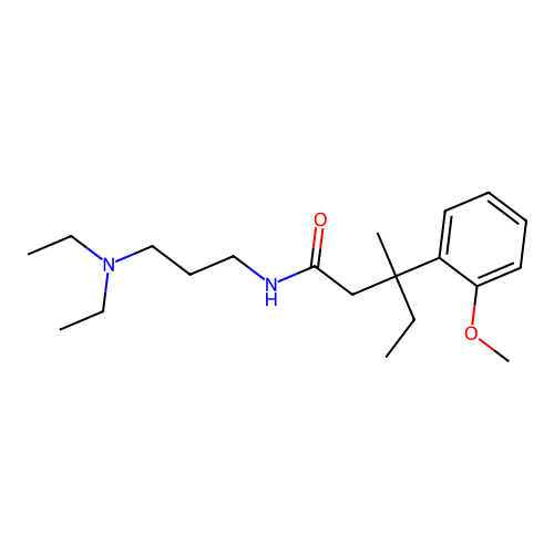 N-[3-(diethylamino)propyl]-3-(2-methoxyphenyl)-3-methylpentanamide structure