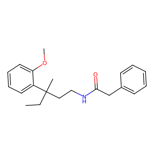 N-[3-(2-methoxyphenyl)-3-methylpentyl]-2-phenylacetamide structure