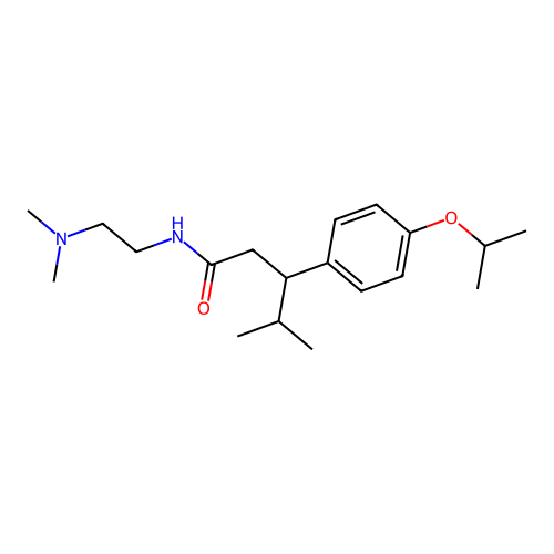 N-[2-(dimethylamino)ethyl]-4-methyl-3-[4-(propan-2-yloxy)phenyl]pentanamide structure