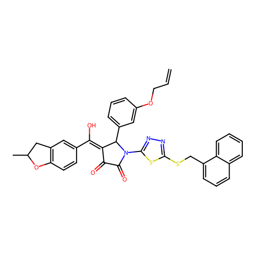 5-(3-(allyloxy)phenyl)-3-hydroxy-4-(2-methyl-2,3-dihydrobenzofuran-5-carbonyl)-1-(5-((naphthalen-1-ylmethyl)thio)-1,3,4-thiadiazol-2-yl)-1H-pyrrol-2(5H)-one structure