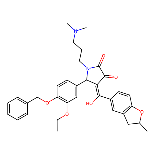 5-(4-(benzyloxy)-3-ethoxyphenyl)-1-(3-(dimethylamino)propyl)-3-hydroxy-4-(2-methyl-2,3-dihydrobenzofuran-5-carbonyl)-1H-pyrrol-2(5H)-one structure