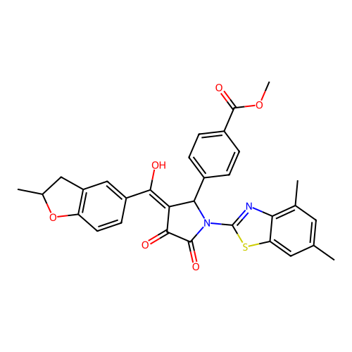 methyl 4-(1-(4,6-dimethylbenzo[d]thiazol-2-yl)-4-hydroxy-3-(2-methyl-2,3-dihydrobenzofuran-5-carbonyl)-5-oxo-2,5-dihydro-1H-pyrrol-2-yl)benzoate structure