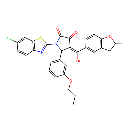 1-(6-chlorobenzo[d]thiazol-2-yl)-3-hydroxy-4-(2-methyl-2,3-dihydrobenzofuran-5-carbonyl)-5-(3-propoxyphenyl)-1H-pyrrol-2(5H)-one structure