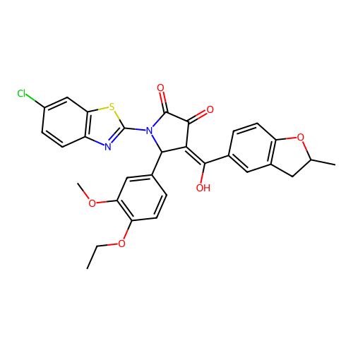 1-(6-chlorobenzo[d]thiazol-2-yl)-5-(4-ethoxy-3-methoxyphenyl)-3-hydroxy-4-(2-methyl-2,3-dihydrobenzofuran-5-carbonyl)-1H-pyrrol-2(5H)-one structure