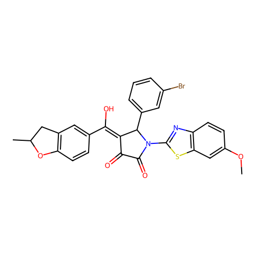 5-(3-bromophenyl)-3-hydroxy-1-(6-methoxybenzo[d]thiazol-2-yl)-4-(2-methyl-2,3-dihydrobenzofuran-5-carbonyl)-1H-pyrrol-2(5H)-one structure