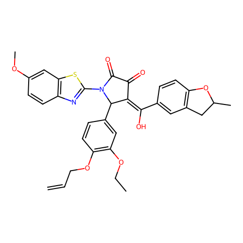 5-(4-(allyloxy)-3-ethoxyphenyl)-3-hydroxy-1-(6-methoxybenzo[d]thiazol-2-yl)-4-(2-methyl-2,3-dihydrobenzofuran-5-carbonyl)-1H-pyrrol-2(5H)-one structure