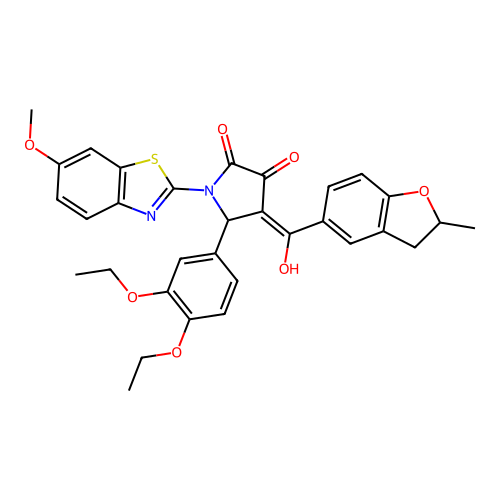 5-(3,4-diethoxyphenyl)-3-hydroxy-1-(6-methoxybenzo[d]thiazol-2-yl)-4-(2-methyl-2,3-dihydrobenzofuran-5-carbonyl)-1H-pyrrol-2(5H)-one structure