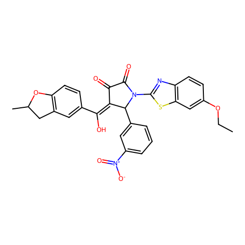 1-(6-ethoxybenzo[d]thiazol-2-yl)-3-hydroxy-4-(2-methyl-2,3-dihydrobenzofuran-5-carbonyl)-5-(3-nitrophenyl)-1H-pyrrol-2(5H)-one structure