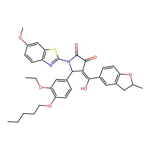 5-(3-ethoxy-4-(pentyloxy)phenyl)-3-hydroxy-1-(6-methoxybenzo[d]thiazol-2-yl)-4-(2-methyl-2,3-dihydrobenzofuran-5-carbonyl)-1H-pyrrol-2(5H)-one structure