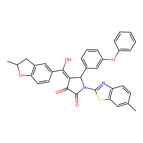 3-hydroxy-4-(2-methyl-2,3-dihydrobenzofuran-5-carbonyl)-1-(6-methylbenzo[d]thiazol-2-yl)-5-(3-phenoxyphenyl)-1H-pyrrol-2(5H)-one structure