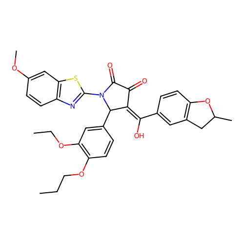 5-(3-ethoxy-4-propoxyphenyl)-3-hydroxy-1-(6-methoxybenzo[d]thiazol-2-yl)-4-(2-methyl-2,3-dihydrobenzofuran-5-carbonyl)-1H-pyrrol-2(5H)-one structure