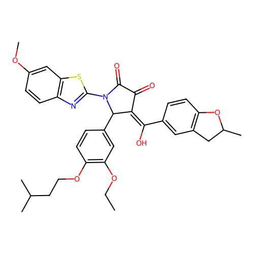 5-(3-ethoxy-4-(isopentyloxy)phenyl)-3-hydroxy-1-(6-methoxybenzo[d]thiazol-2-yl)-4-(2-methyl-2,3-dihydrobenzofuran-5-carbonyl)-1H-pyrrol-2(5H)-one structure