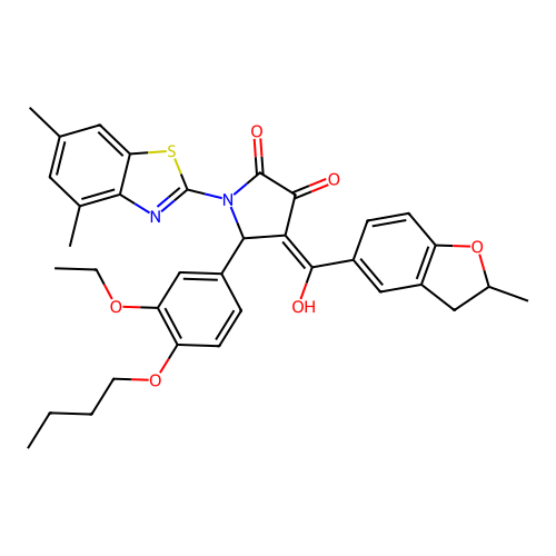 5-(4-butoxy-3-ethoxyphenyl)-1-(4,6-dimethylbenzo[d]thiazol-2-yl)-3-hydroxy-4-(2-methyl-2,3-dihydrobenzofuran-5-carbonyl)-1H-pyrrol-2(5H)-one structure