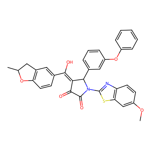 3-hydroxy-1-(6-methoxybenzo[d]thiazol-2-yl)-4-(2-methyl-2,3-dihydrobenzofuran-5-carbonyl)-5-(3-phenoxyphenyl)-1H-pyrrol-2(5H)-one structure