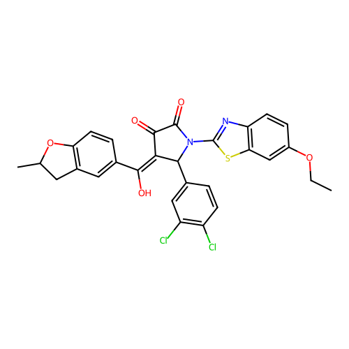 5-(3,4-dichlorophenyl)-1-(6-ethoxybenzo[d]thiazol-2-yl)-3-hydroxy-4-(2-methyl-2,3-dihydrobenzofuran-5-carbonyl)-1H-pyrrol-2(5H)-one structure