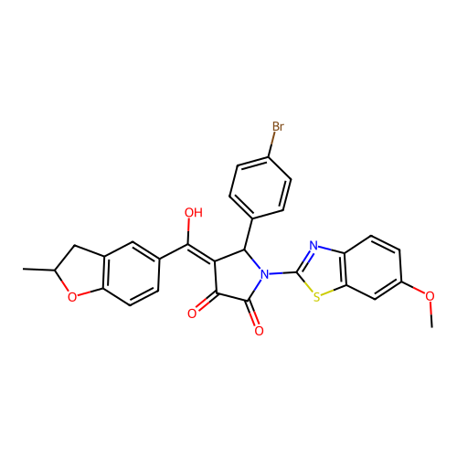 5-(4-bromophenyl)-3-hydroxy-1-(6-methoxybenzo[d]thiazol-2-yl)-4-(2-methyl-2,3-dihydrobenzofuran-5-carbonyl)-1H-pyrrol-2(5H)-one structure