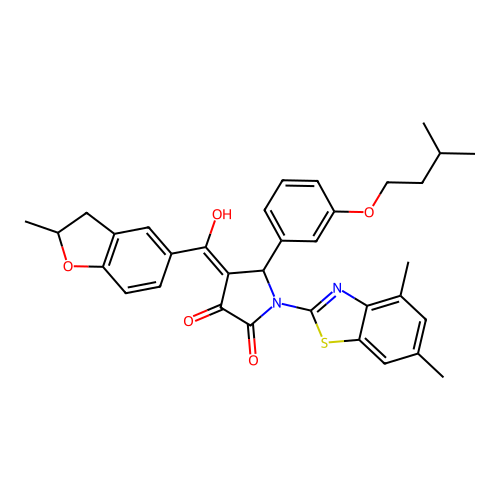 1-(4,6-dimethylbenzo[d]thiazol-2-yl)-3-hydroxy-5-(3-(isopentyloxy)phenyl)-4-(2-methyl-2,3-dihydrobenzofuran-5-carbonyl)-1H-pyrrol-2(5H)-one structure