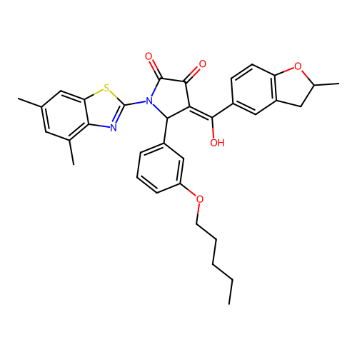 1-(4,6-dimethylbenzo[d]thiazol-2-yl)-3-hydroxy-4-(2-methyl-2,3-dihydrobenzofuran-5-carbonyl)-5-(3-(pentyloxy)phenyl)-1H-pyrrol-2(5H)-one structure