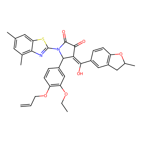 5-(4-(allyloxy)-3-ethoxyphenyl)-1-(4,6-dimethylbenzo[d]thiazol-2-yl)-3-hydroxy-4-(2-methyl-2,3-dihydrobenzofuran-5-carbonyl)-1H-pyrrol-2(5H)-one structure