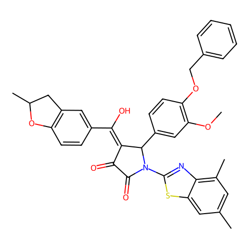 5-(4-(benzyloxy)-3-methoxyphenyl)-1-(4,6-dimethylbenzo[d]thiazol-2-yl)-3-hydroxy-4-(2-methyl-2,3-dihydrobenzofuran-5-carbonyl)-1H-pyrrol-2(5H)-one structure
