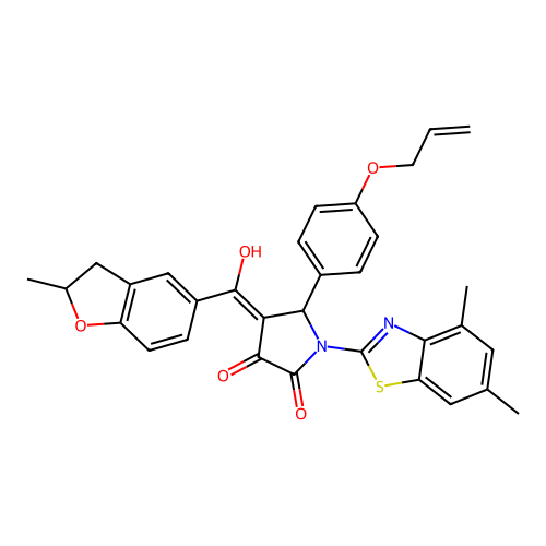 5-(4-(allyloxy)phenyl)-1-(4,6-dimethylbenzo[d]thiazol-2-yl)-3-hydroxy-4-(2-methyl-2,3-dihydrobenzofuran-5-carbonyl)-1H-pyrrol-2(5H)-one structure