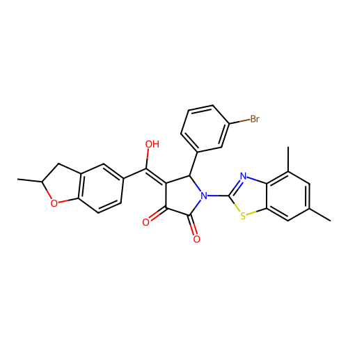 5-(3-bromophenyl)-1-(4,6-dimethylbenzo[d]thiazol-2-yl)-3-hydroxy-4-(2-methyl-2,3-dihydrobenzofuran-5-carbonyl)-1H-pyrrol-2(5H)-one structure