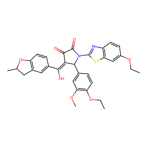 5-(4-ethoxy-3-methoxyphenyl)-1-(6-ethoxybenzo[d]thiazol-2-yl)-3-hydroxy-4-(2-methyl-2,3-dihydrobenzofuran-5-carbonyl)-1H-pyrrol-2(5H)-one structure
