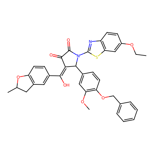 5-(4-(benzyloxy)-3-methoxyphenyl)-1-(6-ethoxybenzo[d]thiazol-2-yl)-3-hydroxy-4-(2-methyl-2,3-dihydrobenzofuran-5-carbonyl)-1H-pyrrol-2(5H)-one structure