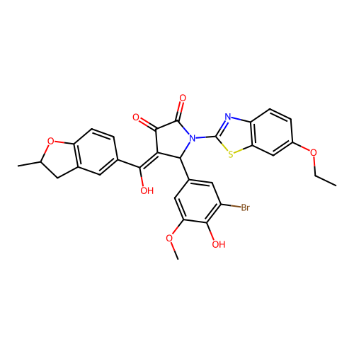 5-(3-bromo-4-hydroxy-5-methoxyphenyl)-1-(6-ethoxybenzo[d]thiazol-2-yl)-3-hydroxy-4-(2-methyl-2,3-dihydrobenzofuran-5-carbonyl)-1H-pyrrol-2(5H)-one structure