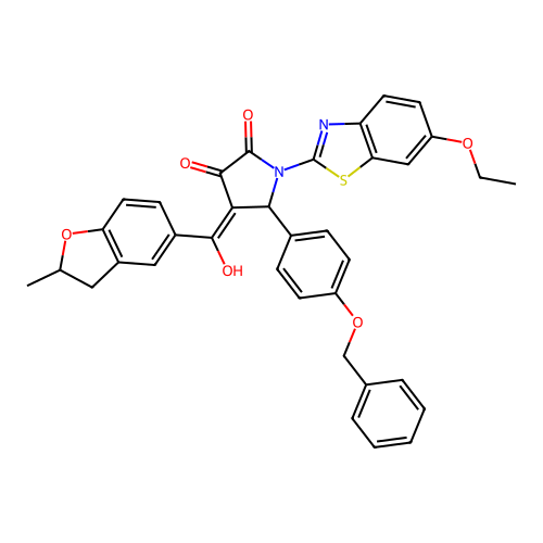 5-(4-(benzyloxy)phenyl)-1-(6-ethoxybenzo[d]thiazol-2-yl)-3-hydroxy-4-(2-methyl-2,3-dihydrobenzofuran-5-carbonyl)-1H-pyrrol-2(5H)-one structure