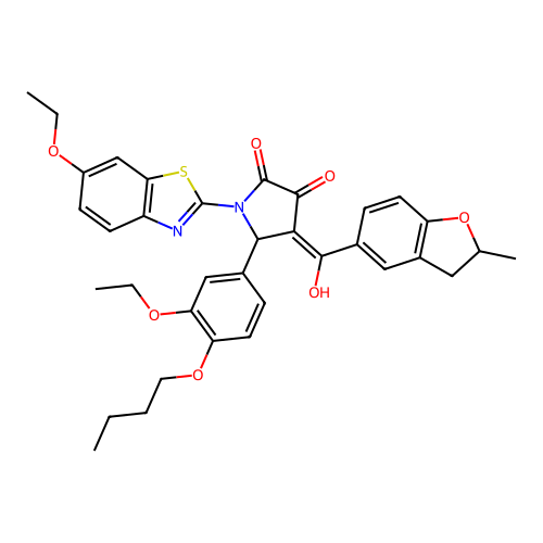5-(4-butoxy-3-ethoxyphenyl)-1-(6-ethoxybenzo[d]thiazol-2-yl)-3-hydroxy-4-(2-methyl-2,3-dihydrobenzofuran-5-carbonyl)-1H-pyrrol-2(5H)-one structure