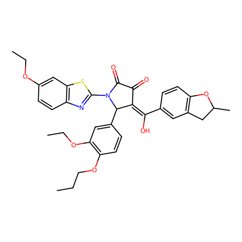5-(3-ethoxy-4-propoxyphenyl)-1-(6-ethoxybenzo[d]thiazol-2-yl)-3-hydroxy-4-(2-methyl-2,3-dihydrobenzofuran-5-carbonyl)-1H-pyrrol-2(5H)-one structure