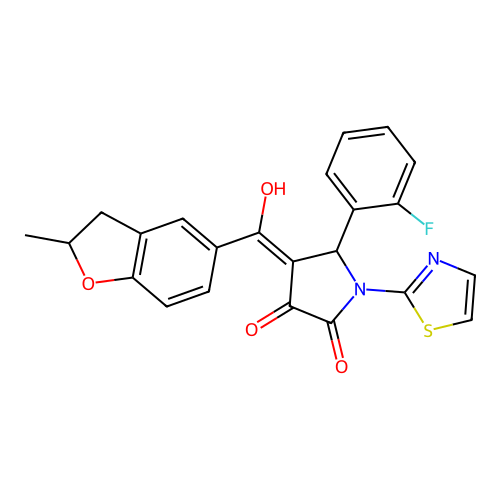 5-(2-fluorophenyl)-3-hydroxy-4-(2-methyl-2,3-dihydro-1-benzofuran-5-carbonyl)-1-(1,3-thiazol-2-yl)-2,5-dihydro-1H-pyrrol-2-one structure