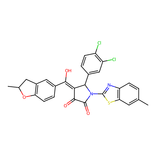 5-(3,4-dichlorophenyl)-3-hydroxy-4-(2-methyl-2,3-dihydrobenzofuran-5-carbonyl)-1-(6-methylbenzo[d]thiazol-2-yl)-1H-pyrrol-2(5H)-one structure
