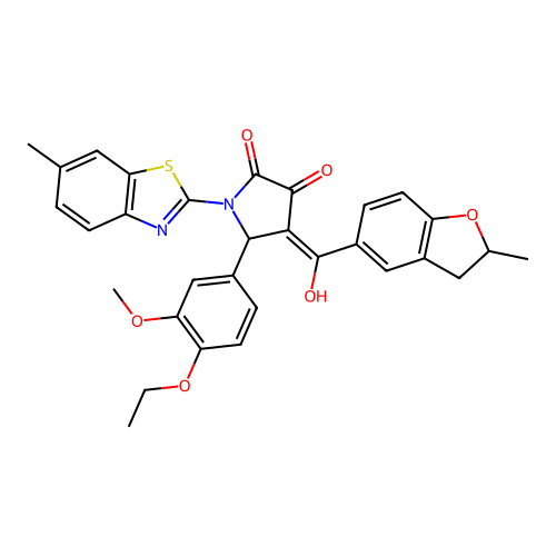 5-(4-ethoxy-3-methoxyphenyl)-3-hydroxy-4-(2-methyl-2,3-dihydrobenzofuran-5-carbonyl)-1-(6-methylbenzo[d]thiazol-2-yl)-1H-pyrrol-2(5H)-one structure