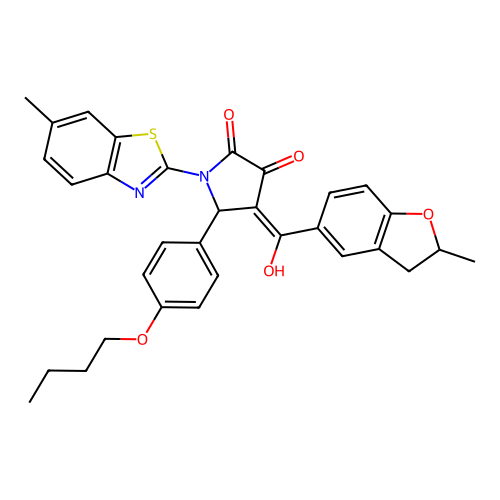 5-(4-butoxyphenyl)-3-hydroxy-4-(2-methyl-2,3-dihydrobenzofuran-5-carbonyl)-1-(6-methylbenzo[d]thiazol-2-yl)-1H-pyrrol-2(5H)-one structure