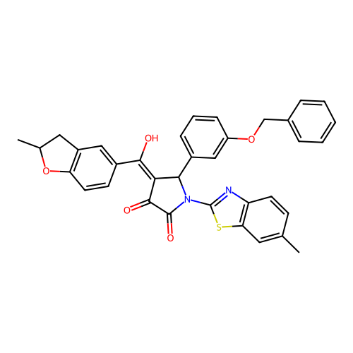 5-(3-(benzyloxy)phenyl)-3-hydroxy-4-(2-methyl-2,3-dihydrobenzofuran-5-carbonyl)-1-(6-methylbenzo[d]thiazol-2-yl)-1H-pyrrol-2(5H)-one structure